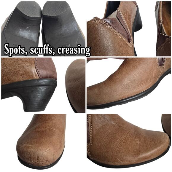 Leather Shootie Naot Brown Oxford Size 10 Heeled Slip On Shoes - Picture 7 of 11